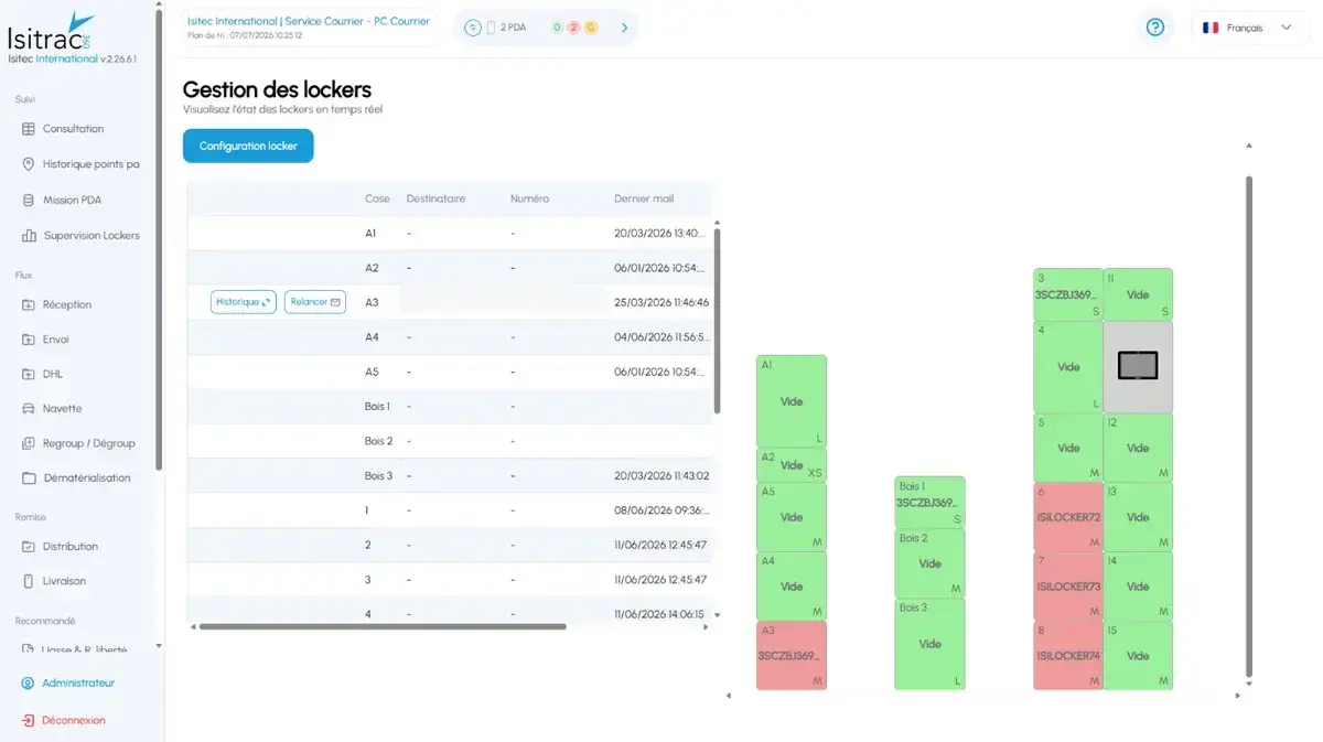 ISITRAC 360 : supervision de tous les casiers depuis un seul écran