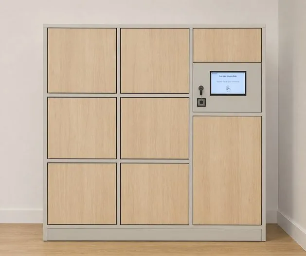 Locker bois sur mesure en chêne clair, 7 cases